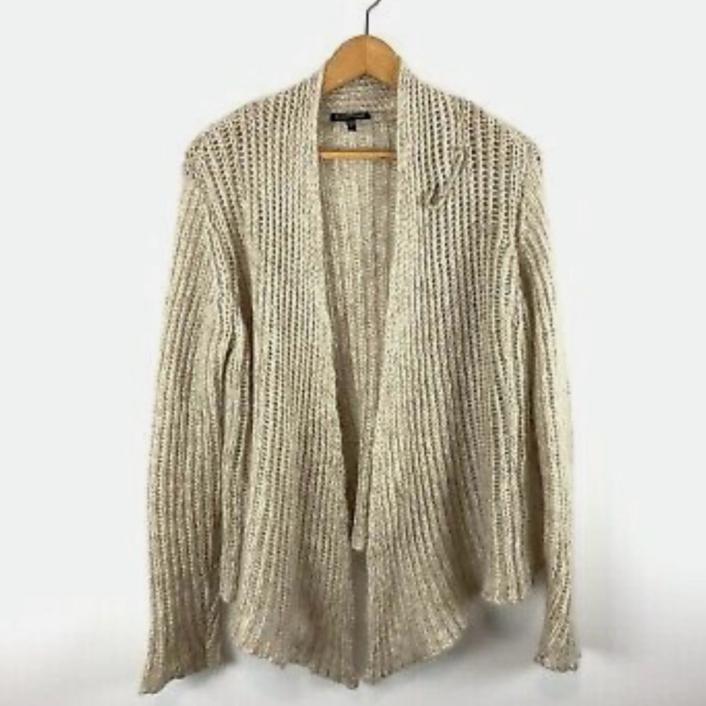 Eileen Fisher Cardigan Sweater Mohair Lagenlook Hippie Boho Cottagecore Beige